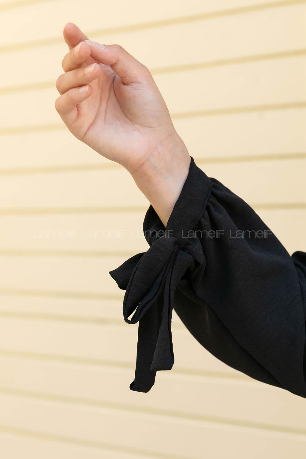 Black Crew Neck Long Arm Without Accessories Ayrobin Flare Suit