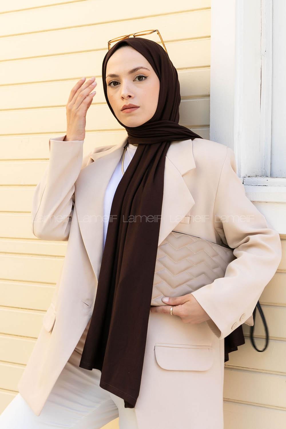 Bitter Brown Combed Fabric Straight Shawl