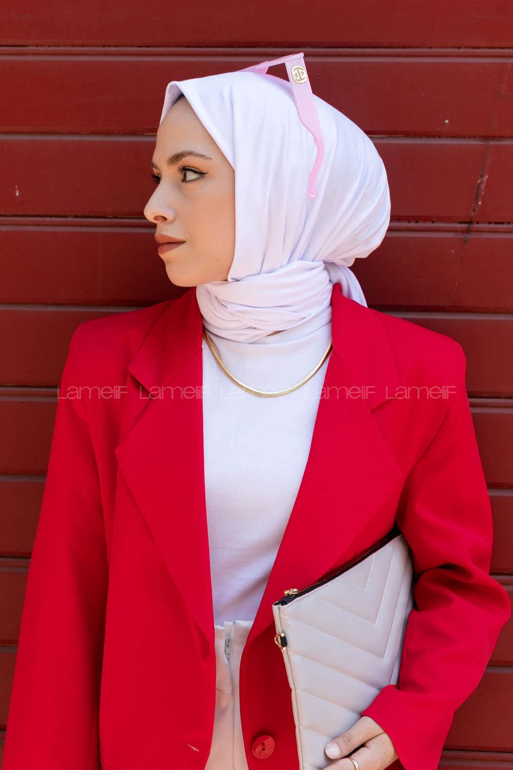 White Combed Fabric Straight Shawl