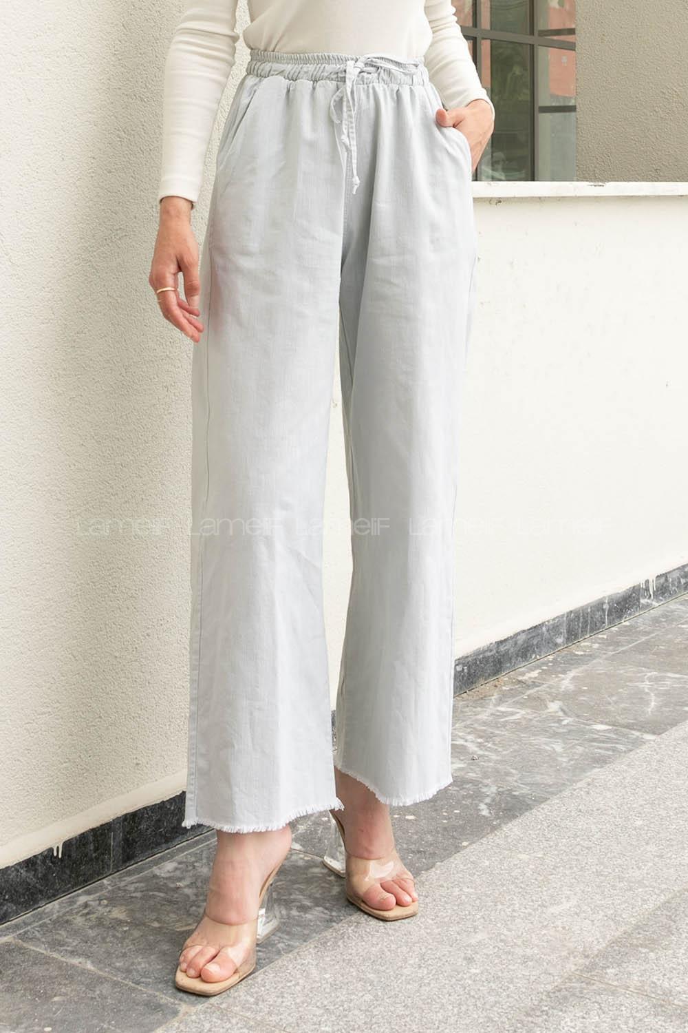 Mint Green Cotton Fabric Elastic Waist Comfortable Pants