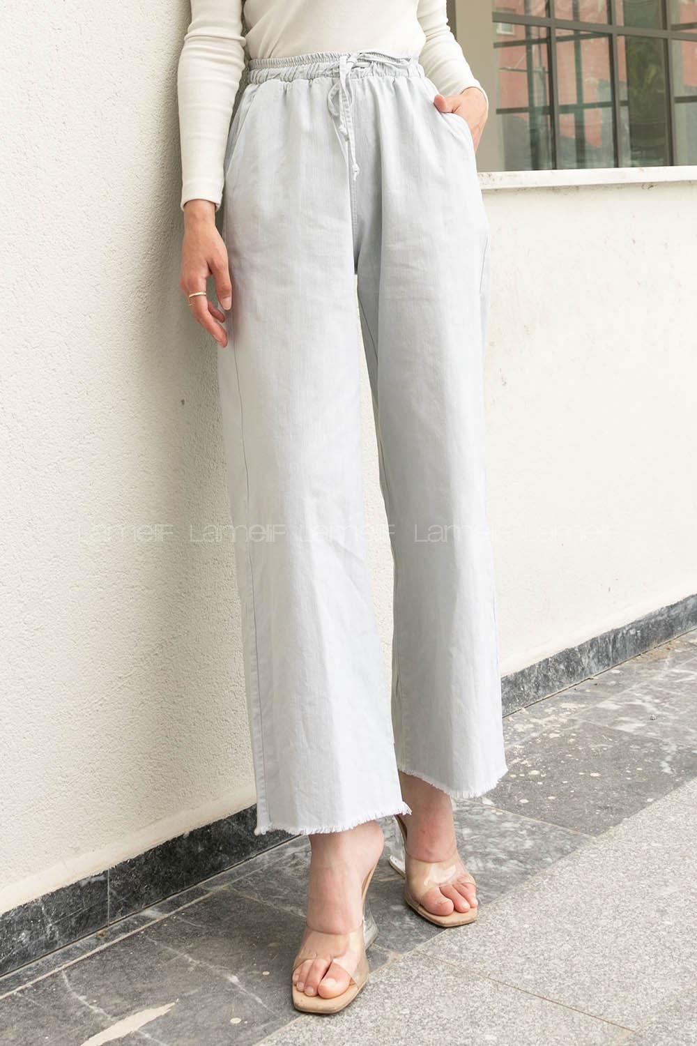 Mint Green Cotton Fabric Elastic Waist Comfortable Pants