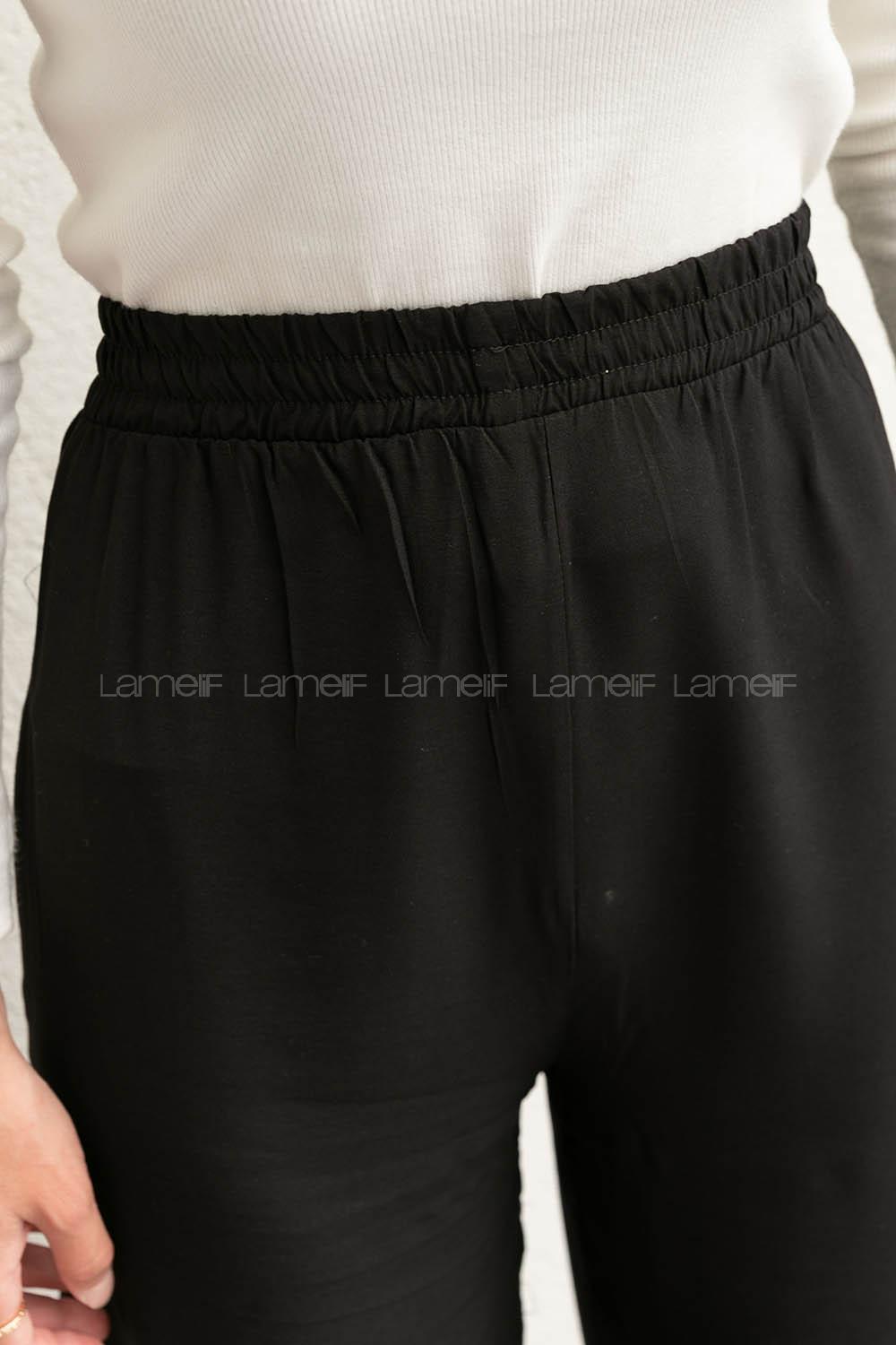 Black Cotton High Waist Comfortable Pants