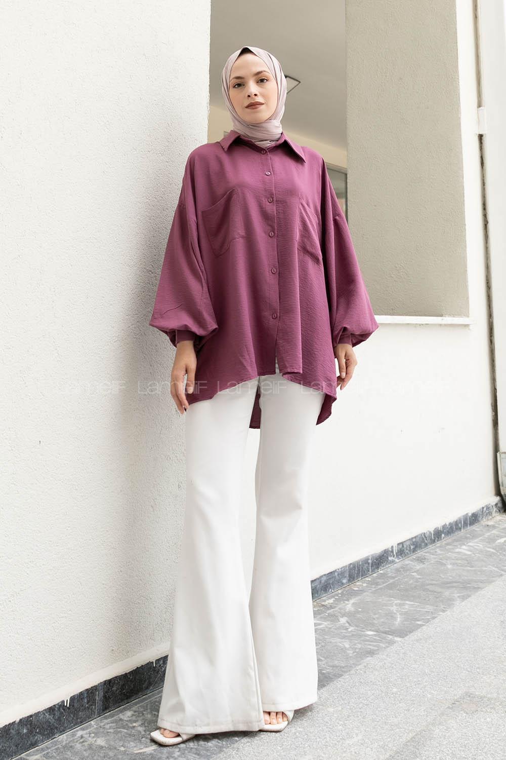 Plato Shirt Collar Long Arm Cotton Unprinted Shirt