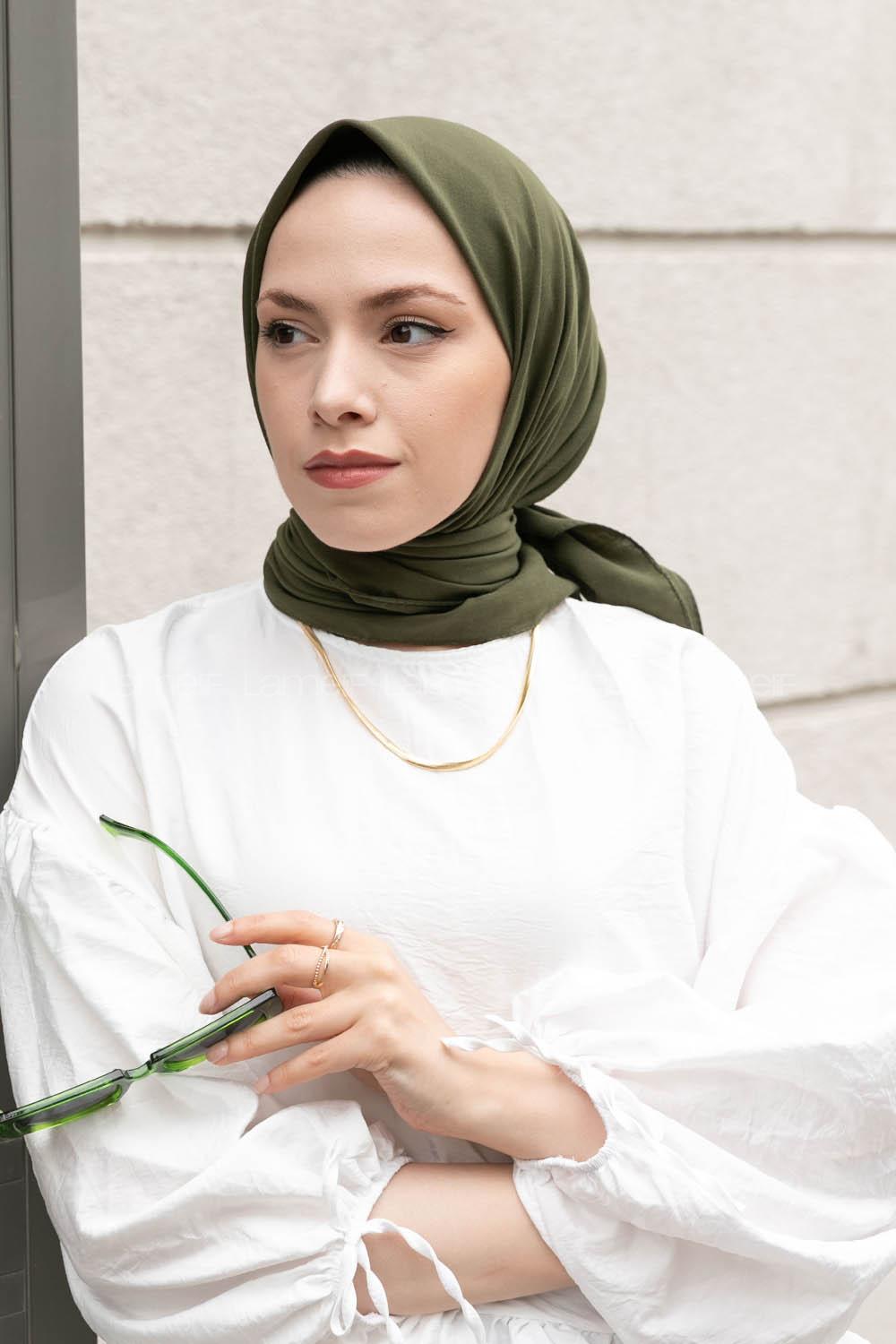 Lamelif Keten Eşarp Haki