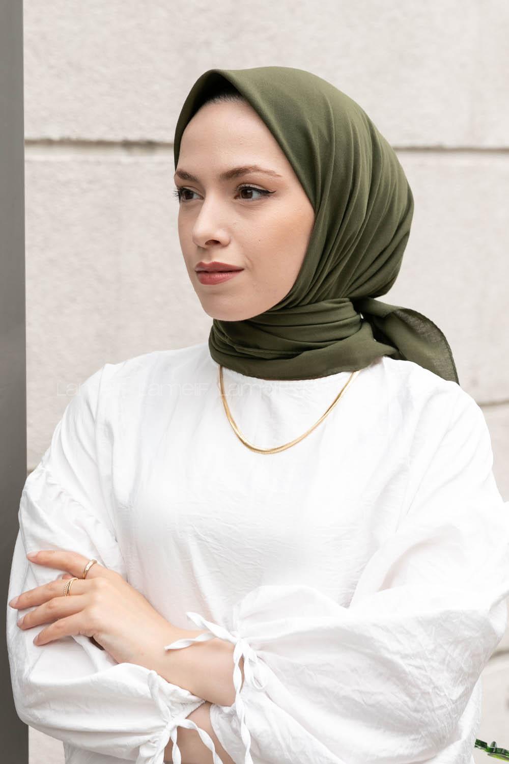 Lamelif Keten Eşarp Haki