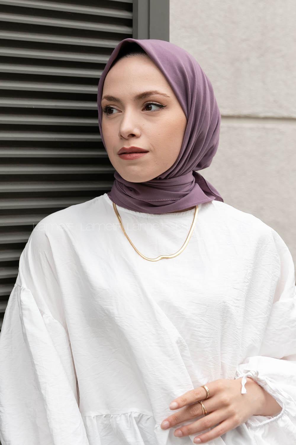 Modalamelif Keten Eşarp Koyu Lila