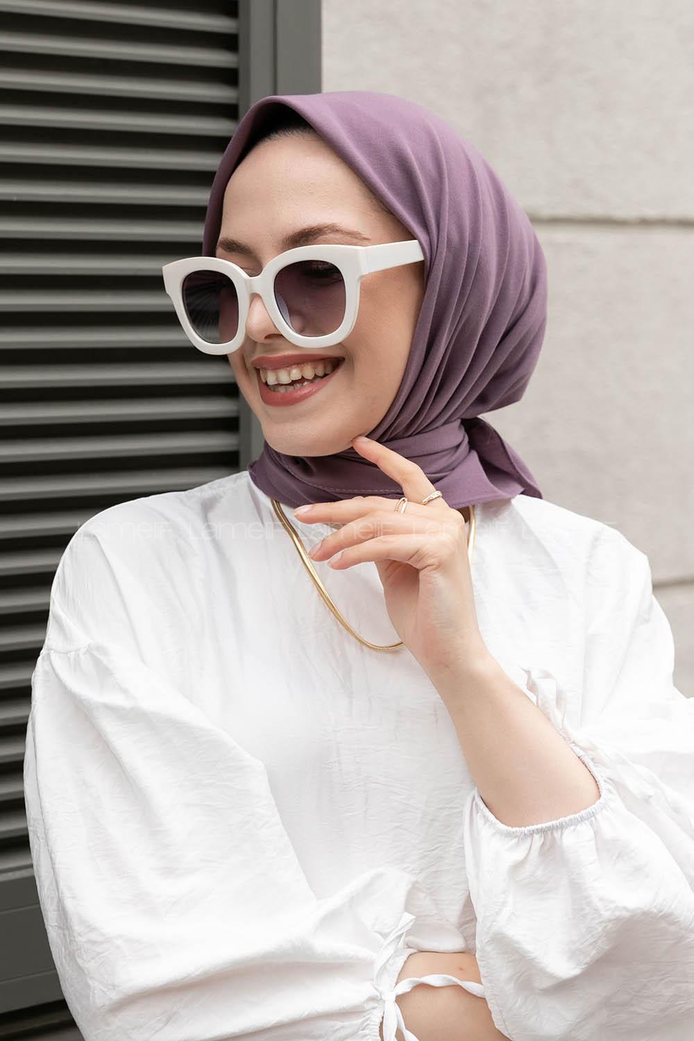 Modalamelif Keten Eşarp Koyu Lila