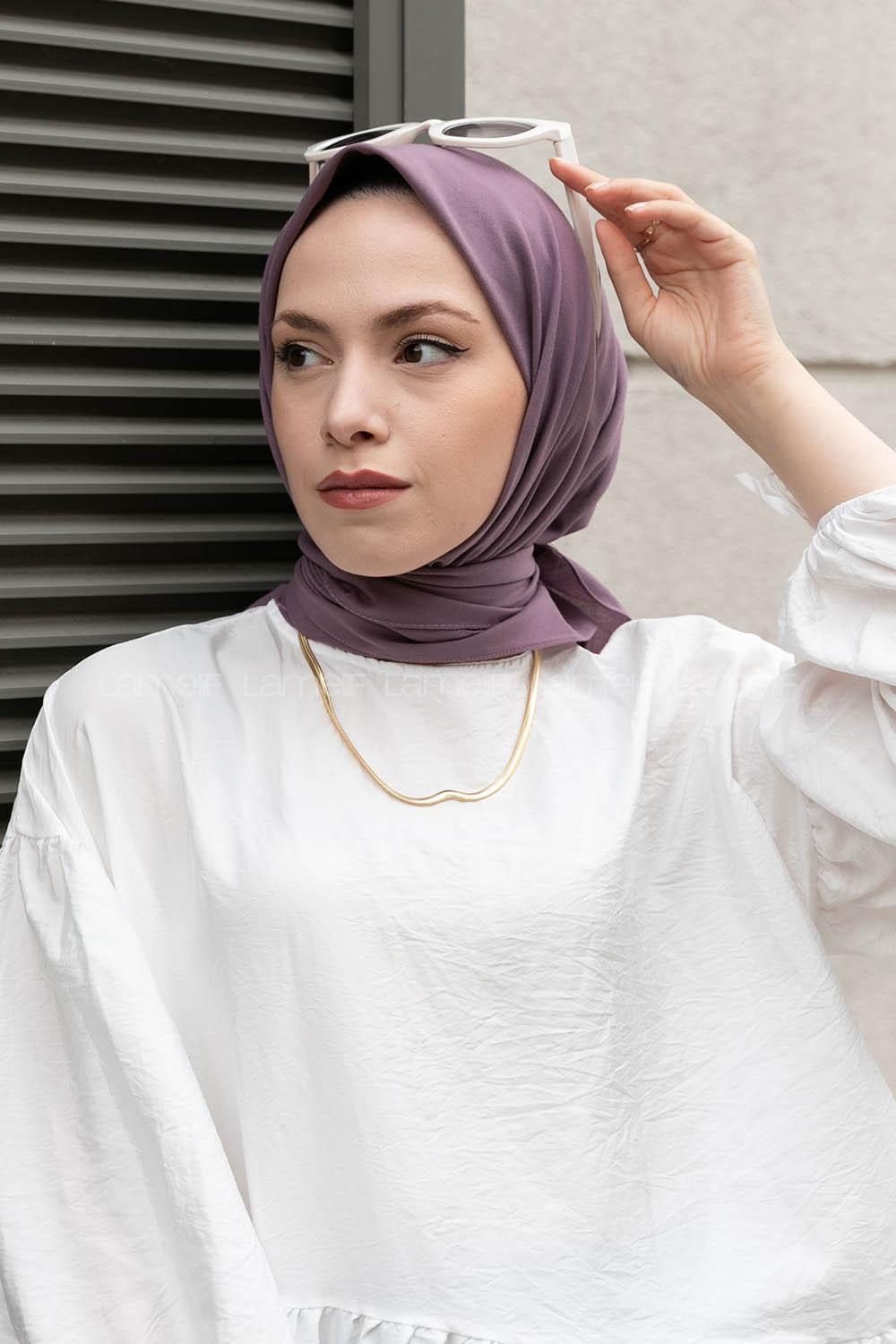 Modalamelif Keten Eşarp Koyu Lila