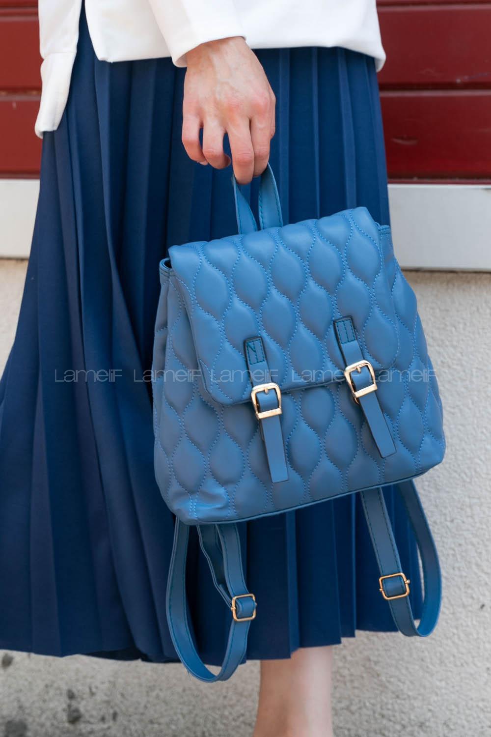 Lamelif PearvKadın Sırt Çantası Mavi