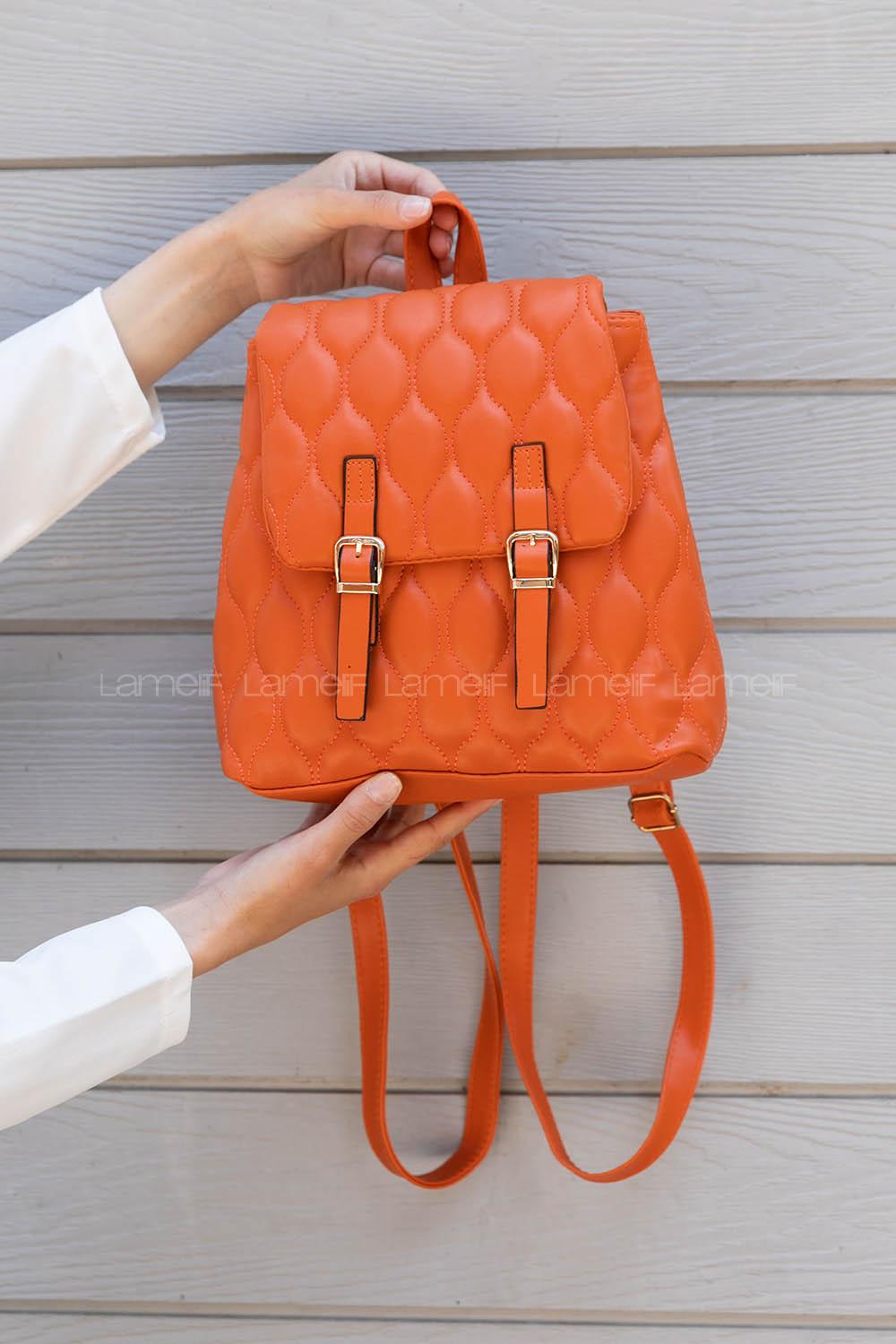 Orange Buckle Iron Hand Bag Bag