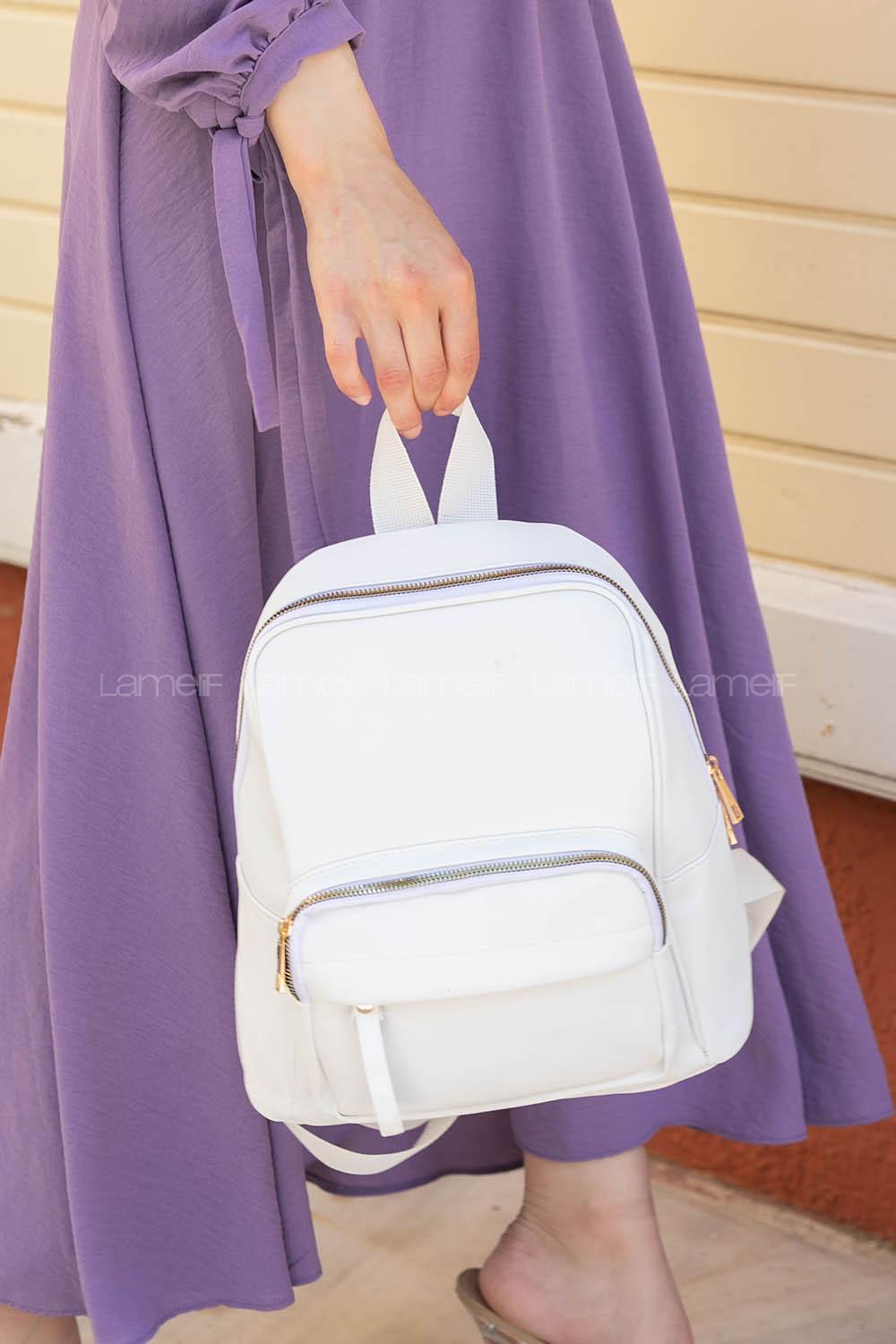 White Buckle Skin Hand Bag Bag