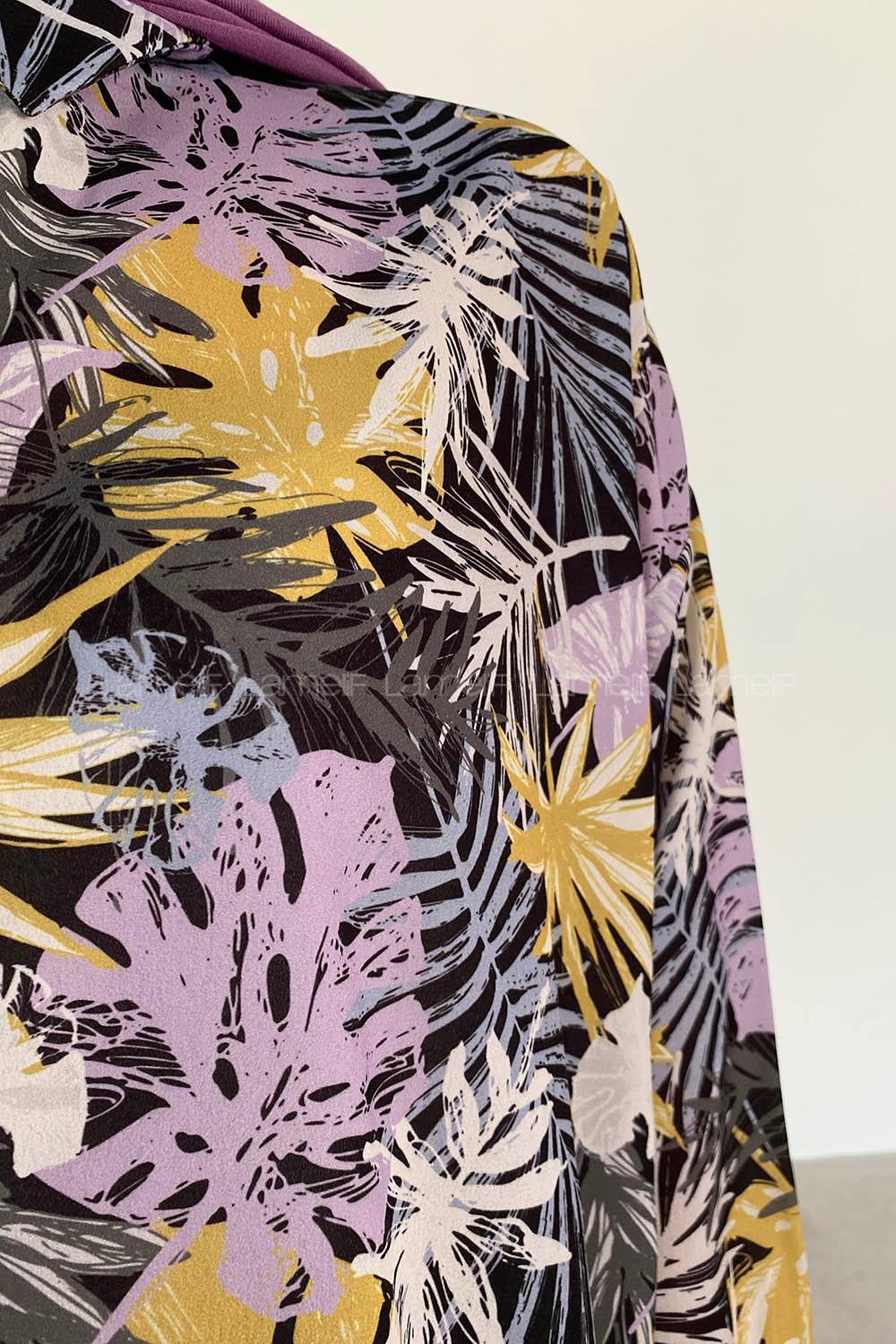 Black Shirt Collar Long Arm Cotton Printed Shirt