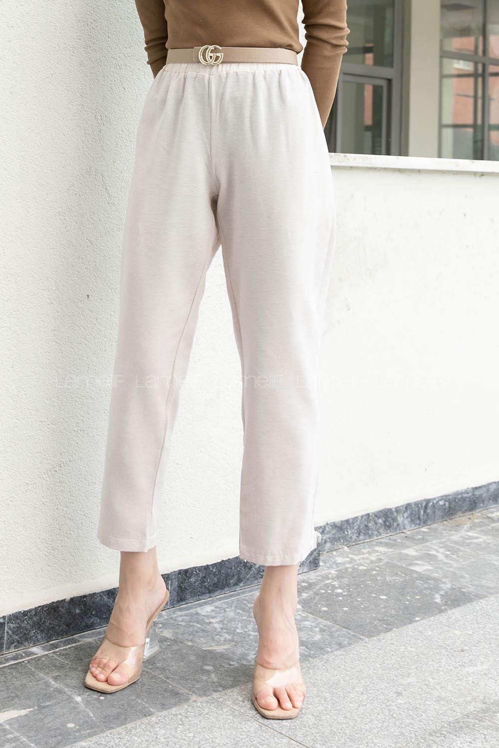 Stone Linen High Waist Linen Pants