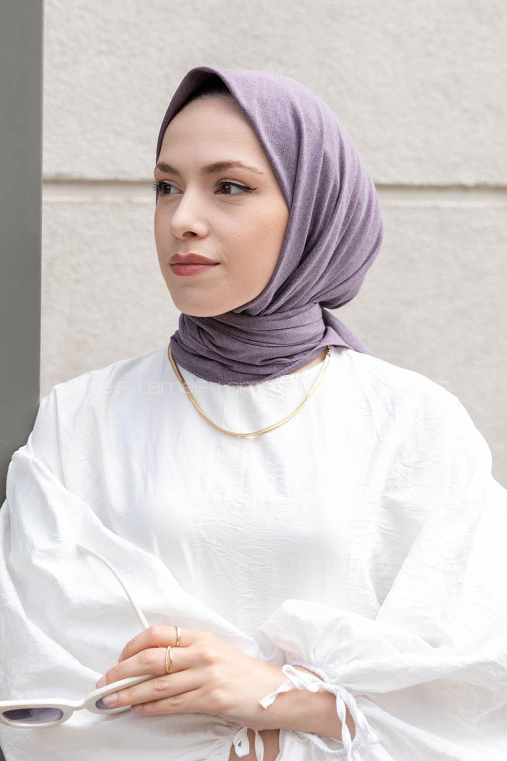 Lamelif Keten Eşarp Leylak