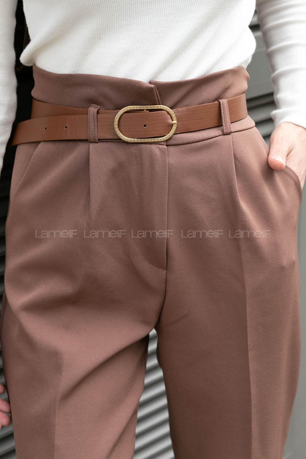 Bitter Brown Cotton Fabric High Waist Comfortable Pants