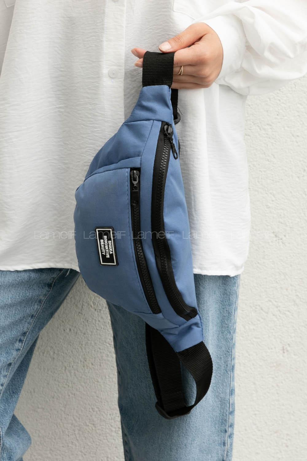 Blue Buckle Skin Hand Bag Bag