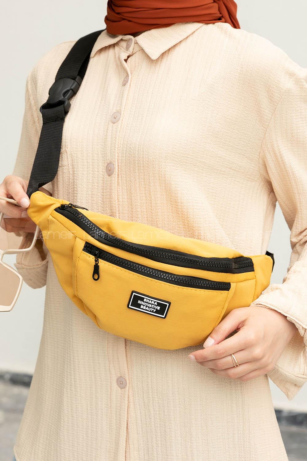 Yellow Buckle Skin Hand Bag Bag