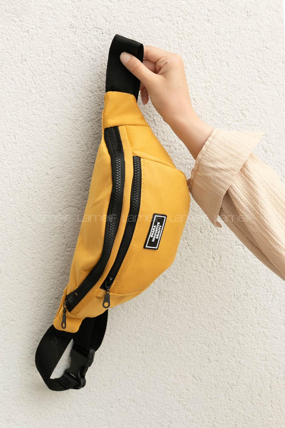 Yellow Buckle Skin Hand Bag Bag