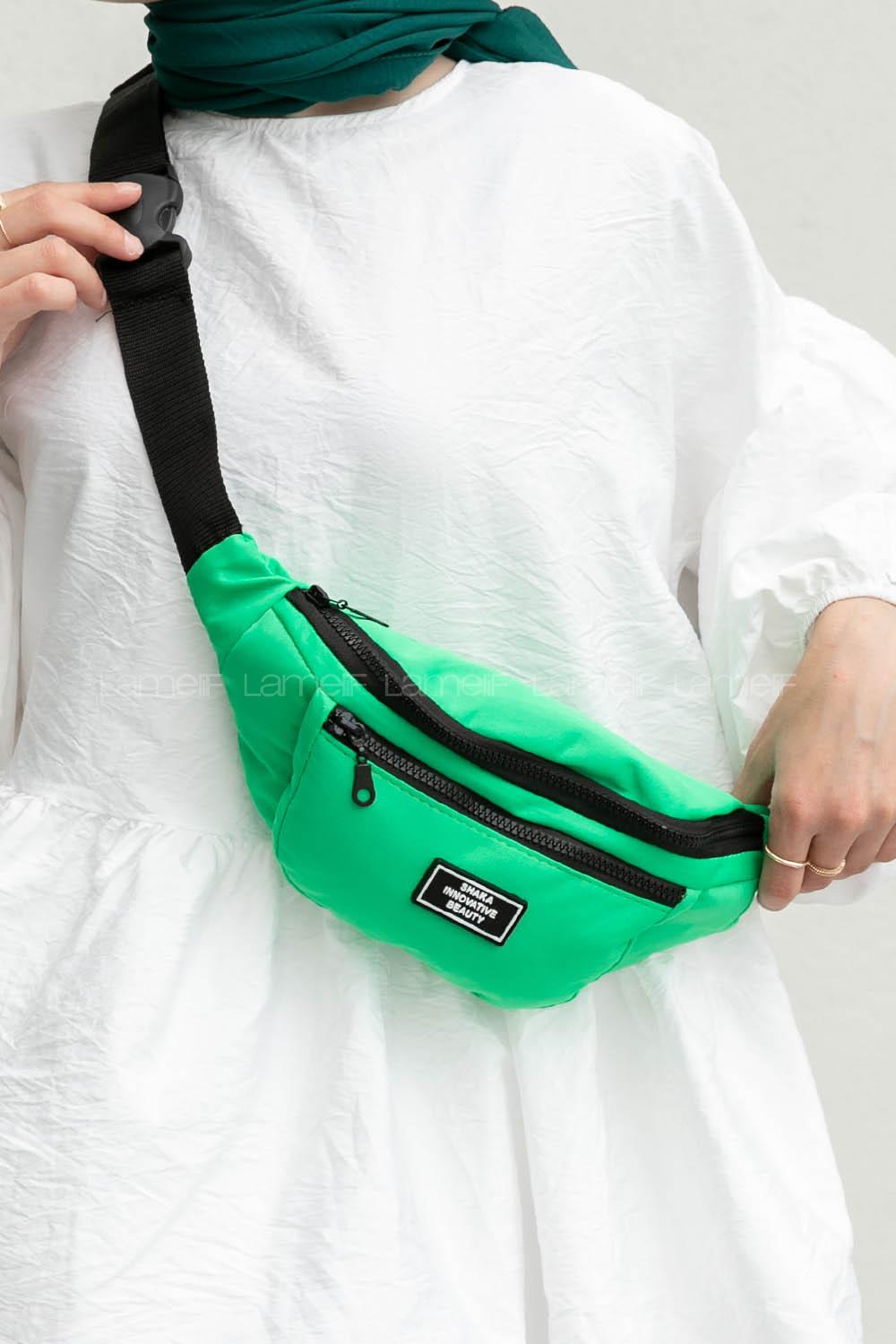 Green Buckle Skin Hand Bag Bag