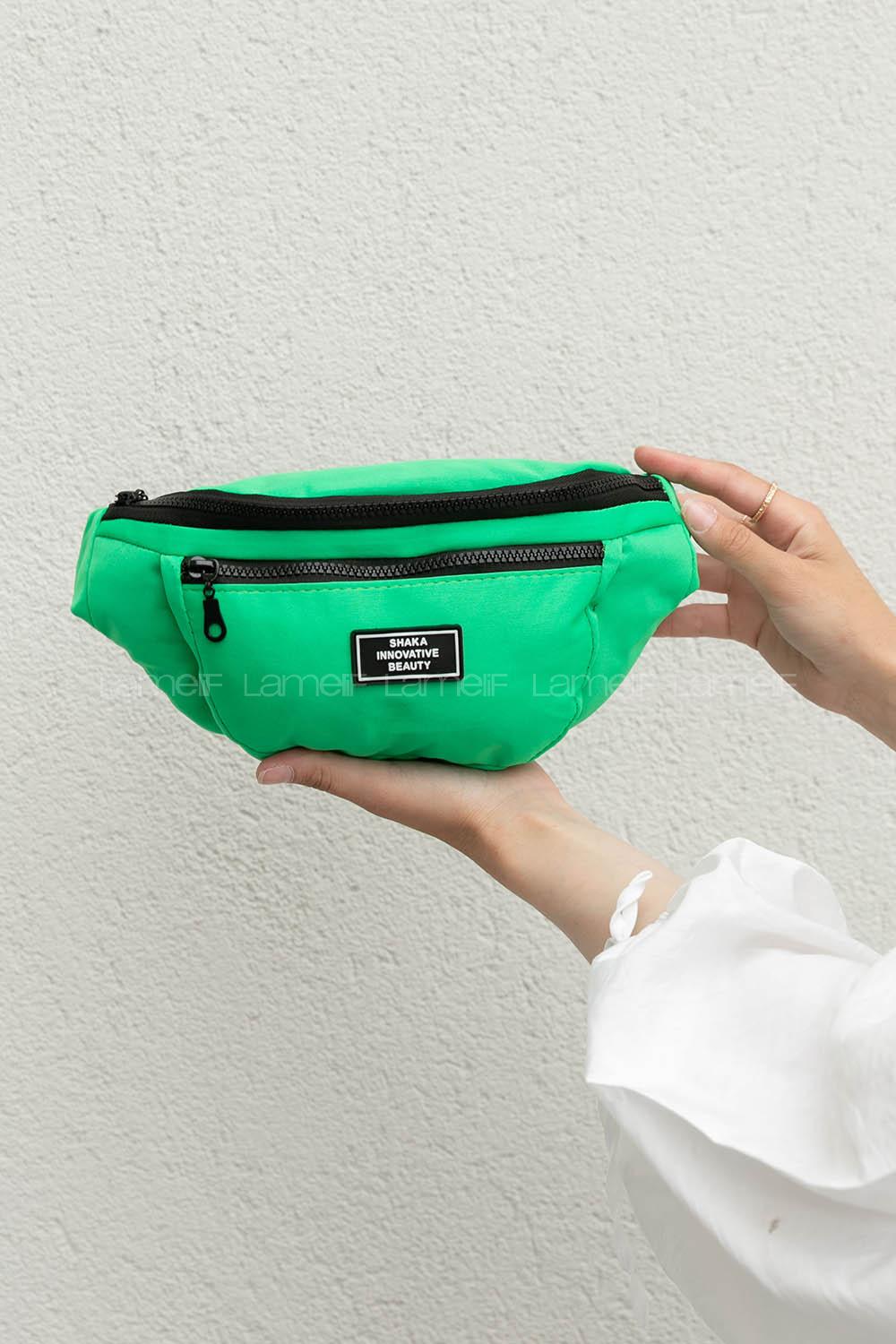 Green Buckle Skin Hand Bag Bag