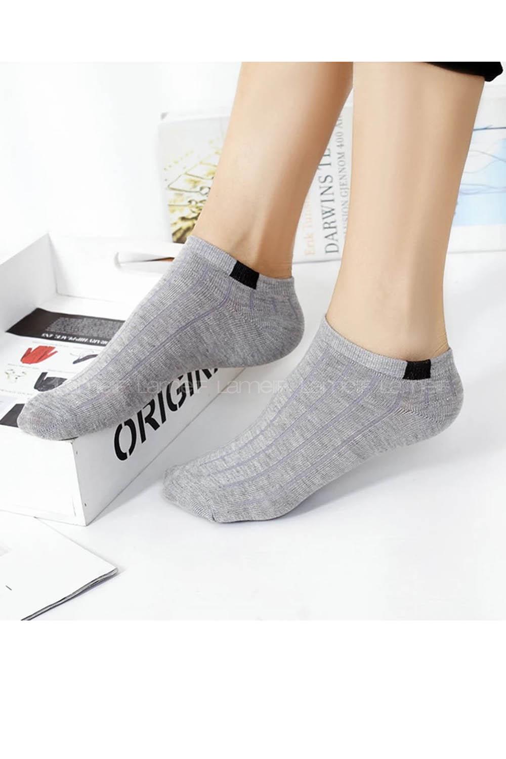 Lamelif 10 Çift Çok Renkli Kadın Bilek Boy Koton Patik Çorap