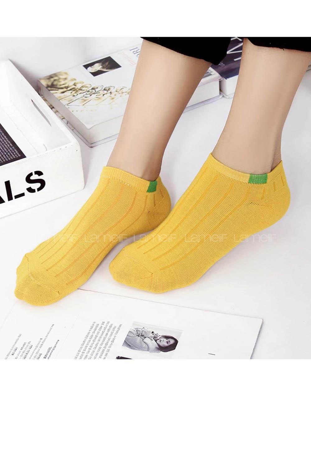 Lamelif 10 Çift Çok Renkli Kadın Bilek Boy Koton Patik Çorap