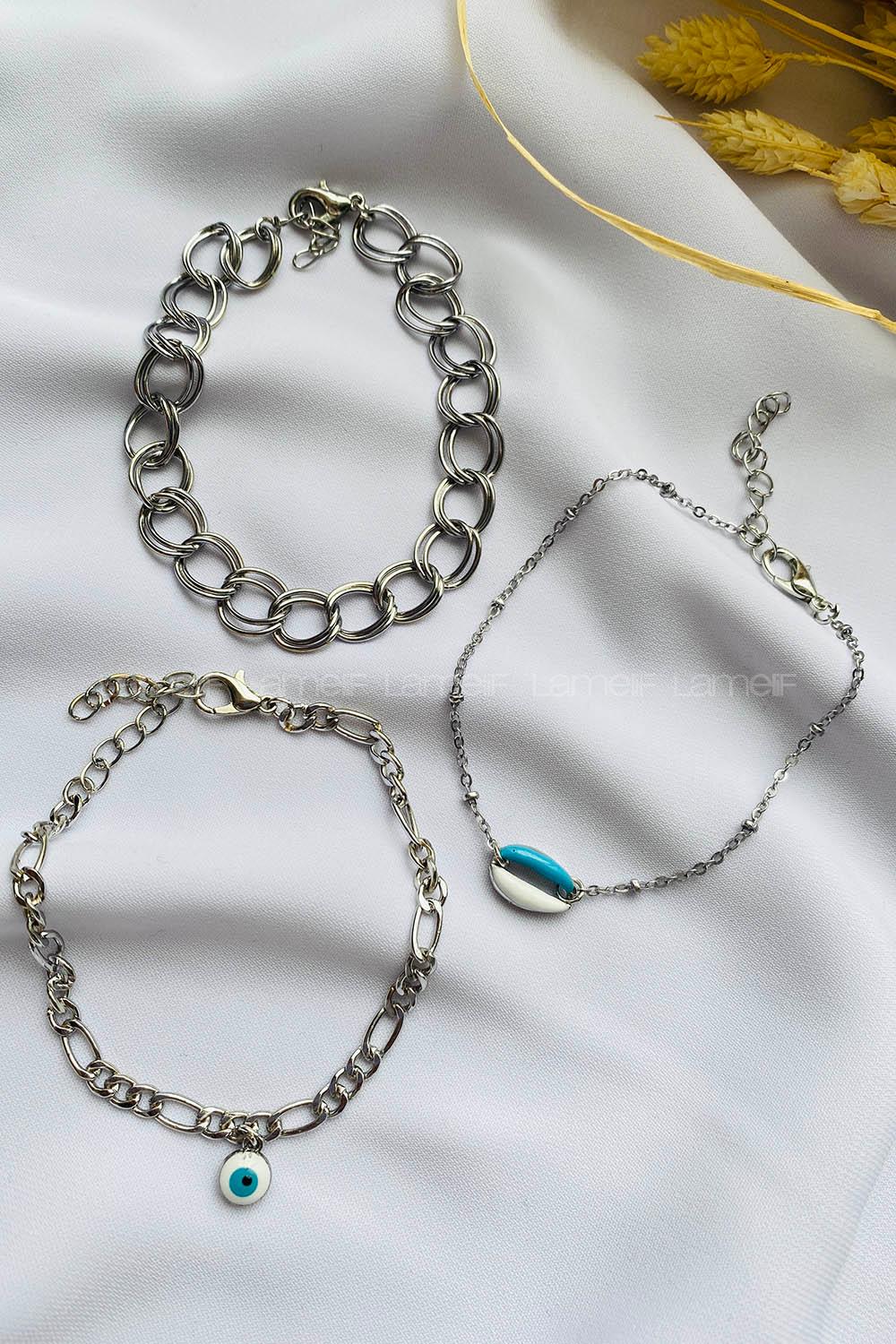 Silver Belted Gold Straight Wristband