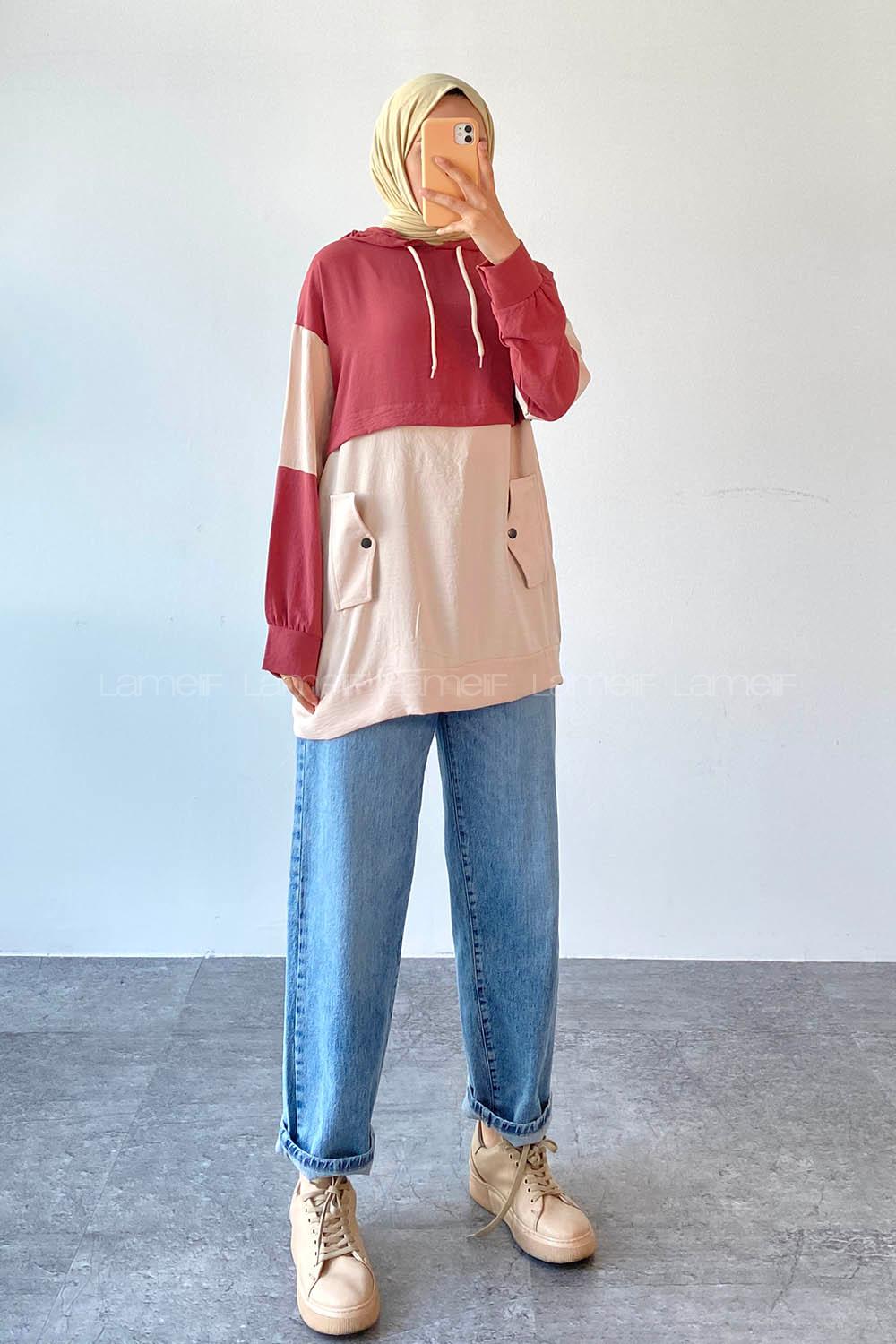 Rose-1 Hood Neck Ayrobin Unprinted Tunic