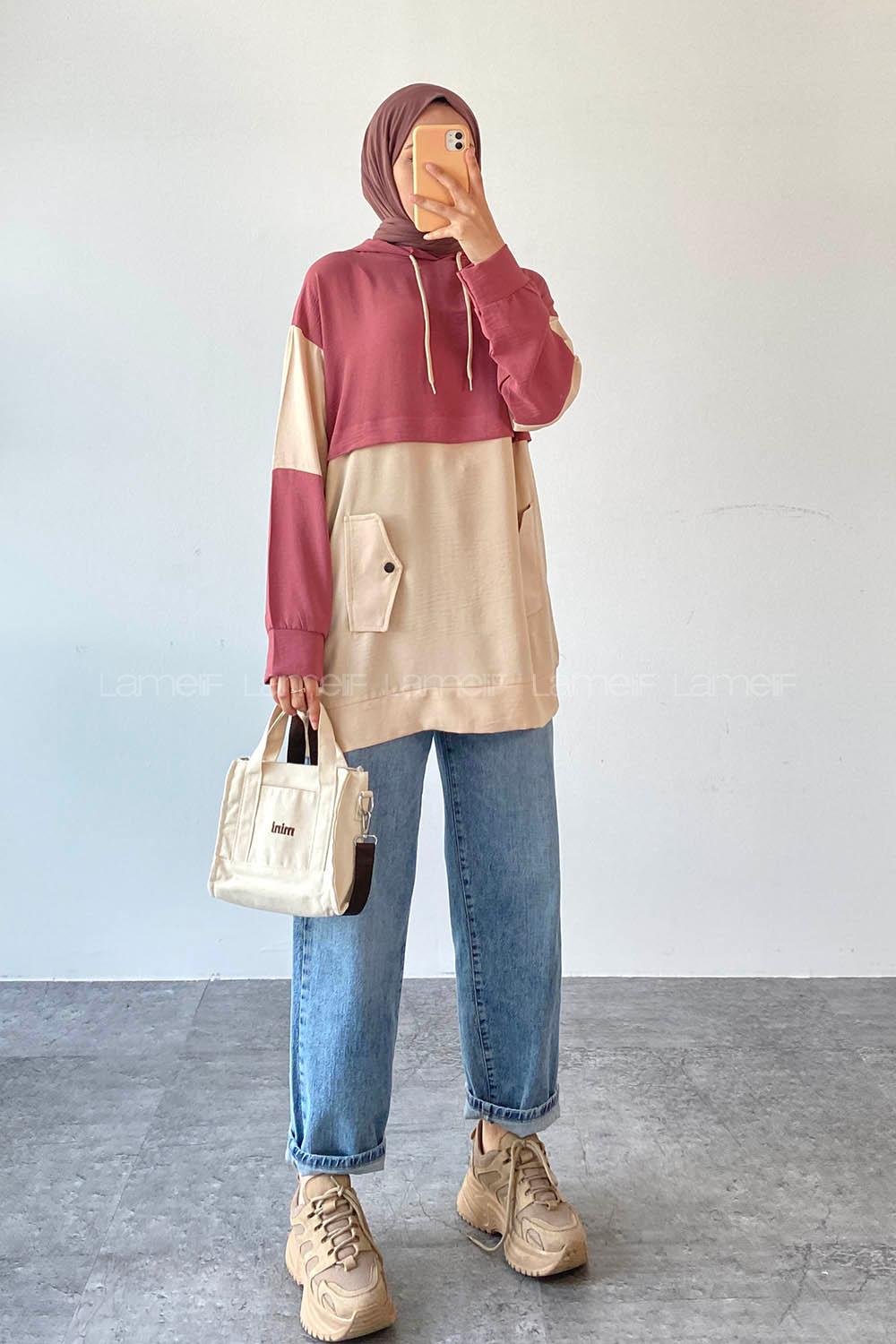 Powder Hood Neck Ayrobin Unprinted Tunic