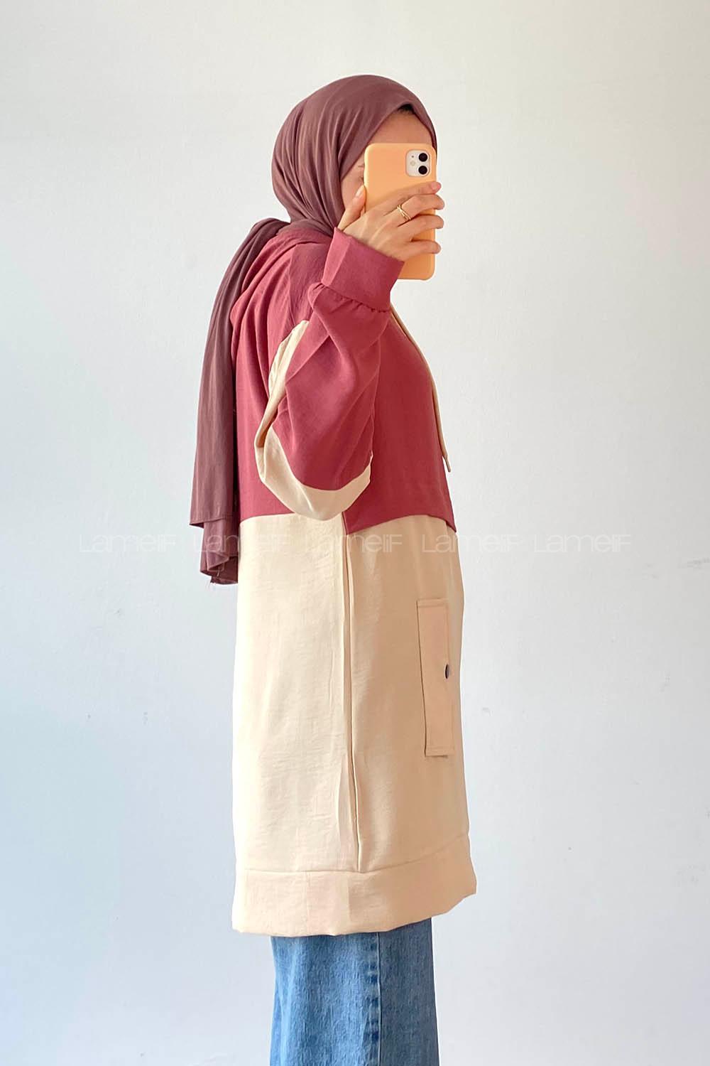 Powder Hood Neck Ayrobin Unprinted Tunic