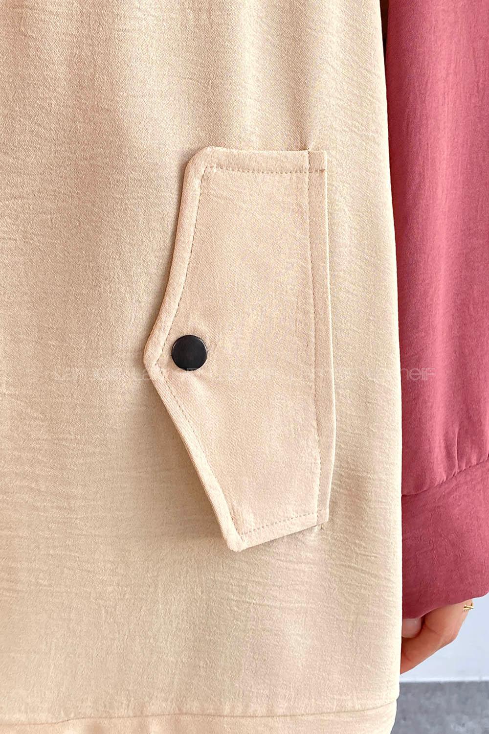 Powder Hood Neck Ayrobin Unprinted Tunic