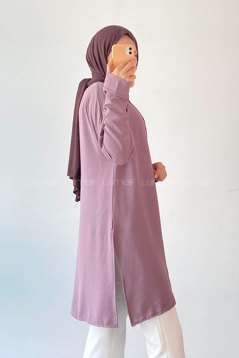 Plato Shirt Collar Long Arm Cotton Fabric Unprinted Shirt