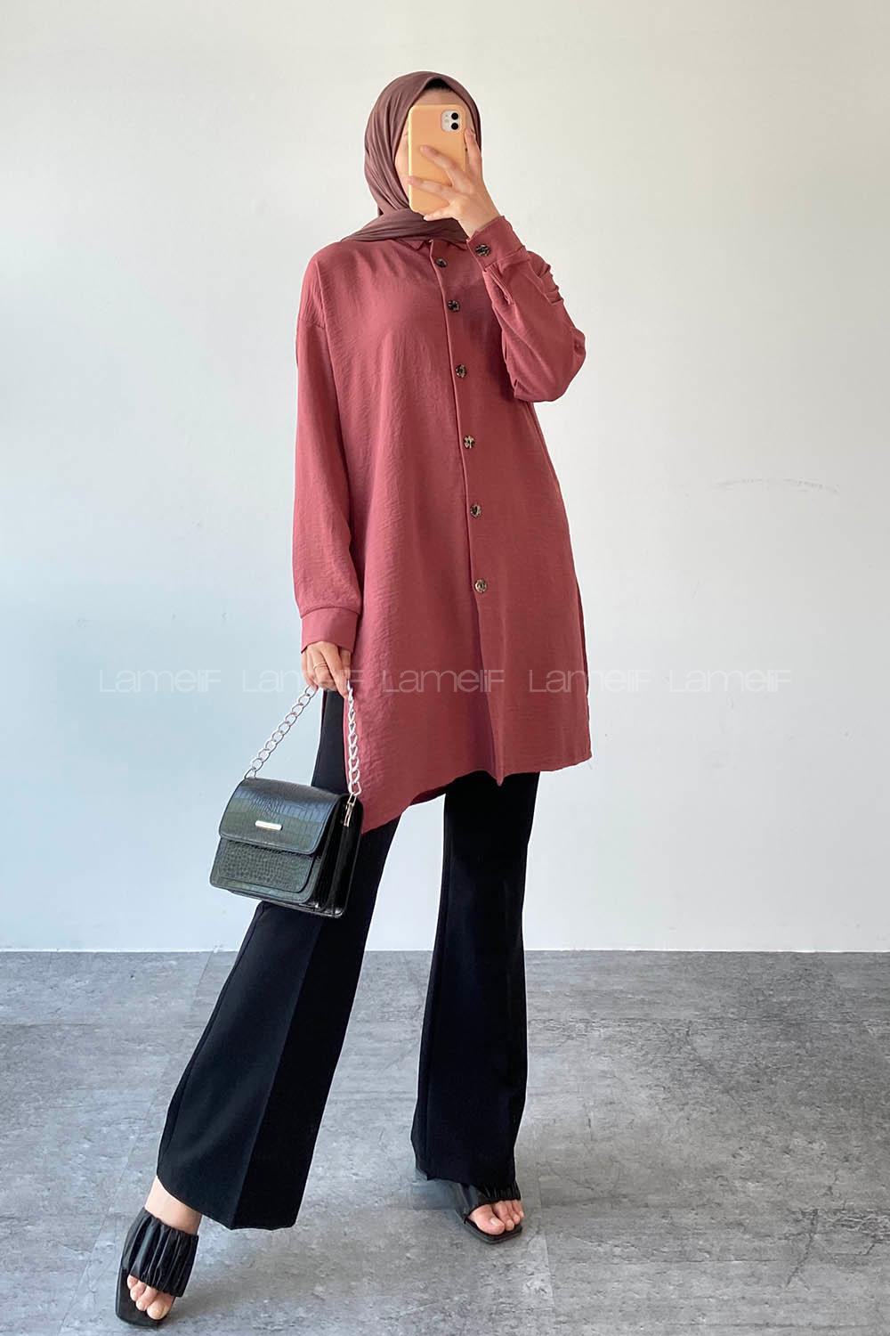 Rose Shirt Collar Long Arm Cotton Fabric Unprinted Shirt