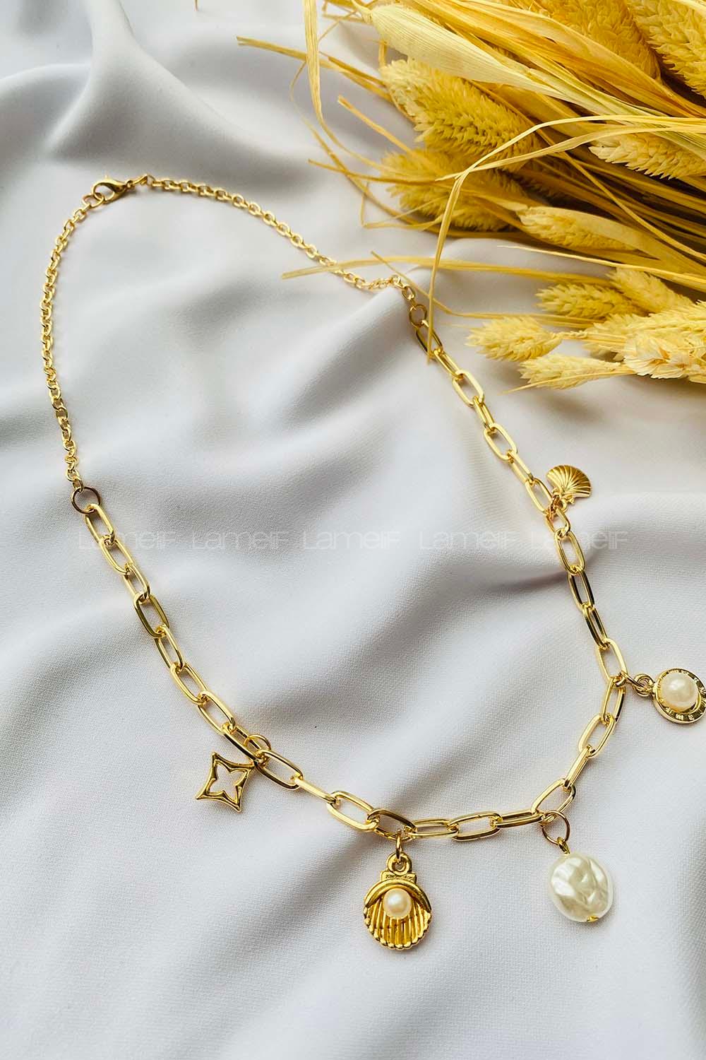 Gold-1 Gold Straight Necklace