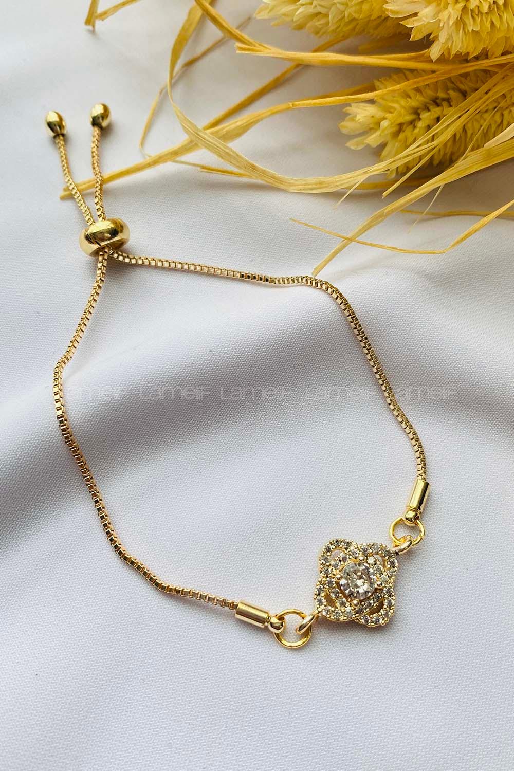 Gold Buckle Silver Drop Wristband