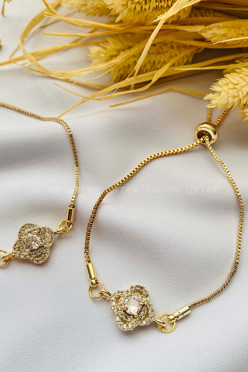 Gold Buckle Silver Drop Wristband