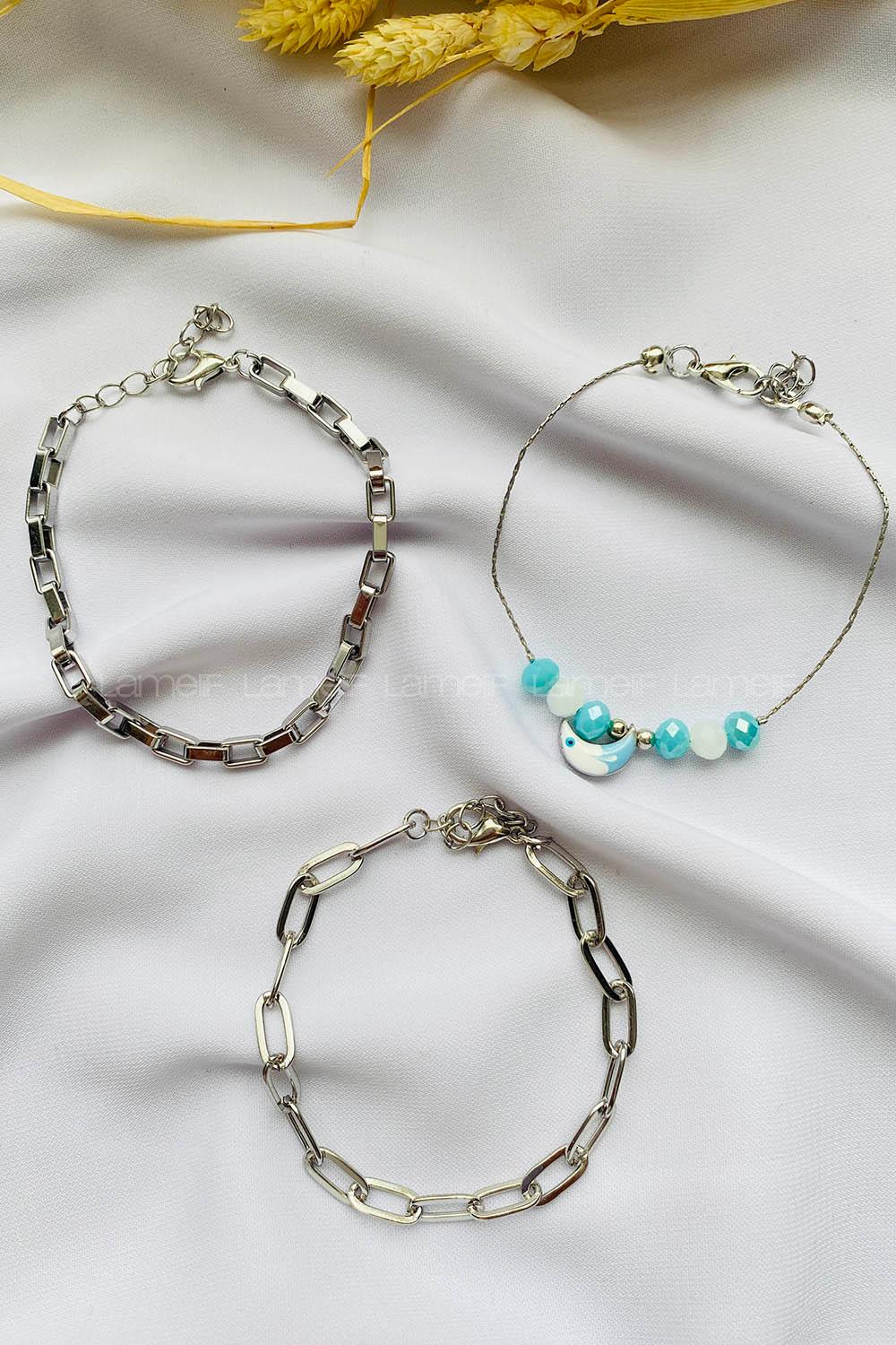 Silver2 Belted Gold Straight Wristband