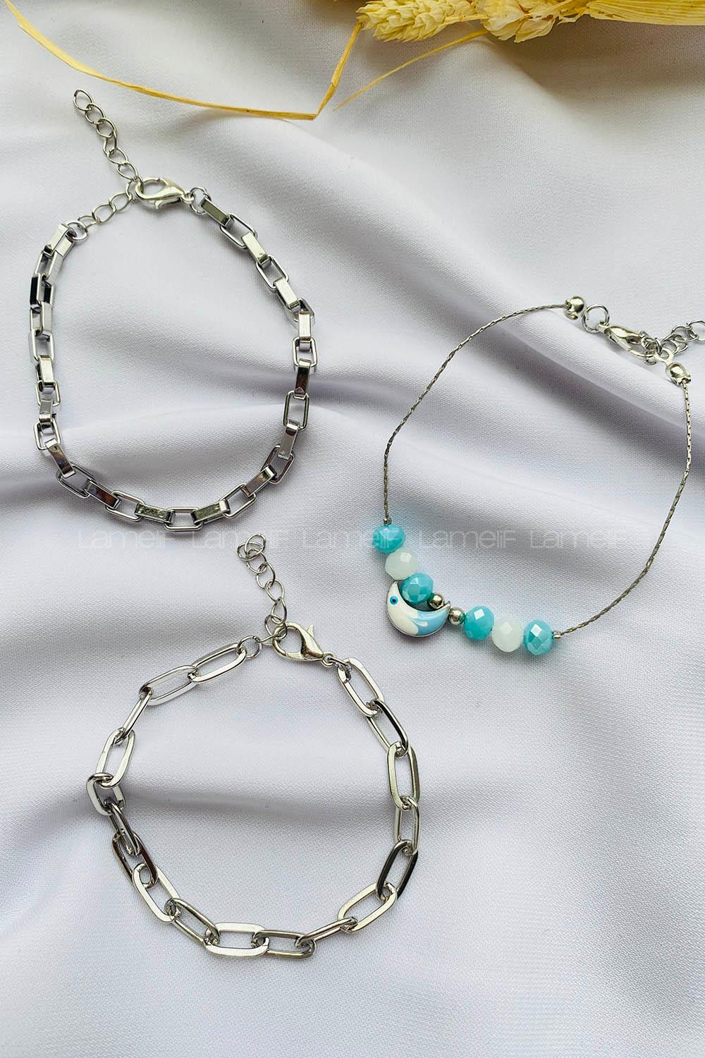 Silver2 Belted Gold Straight Wristband