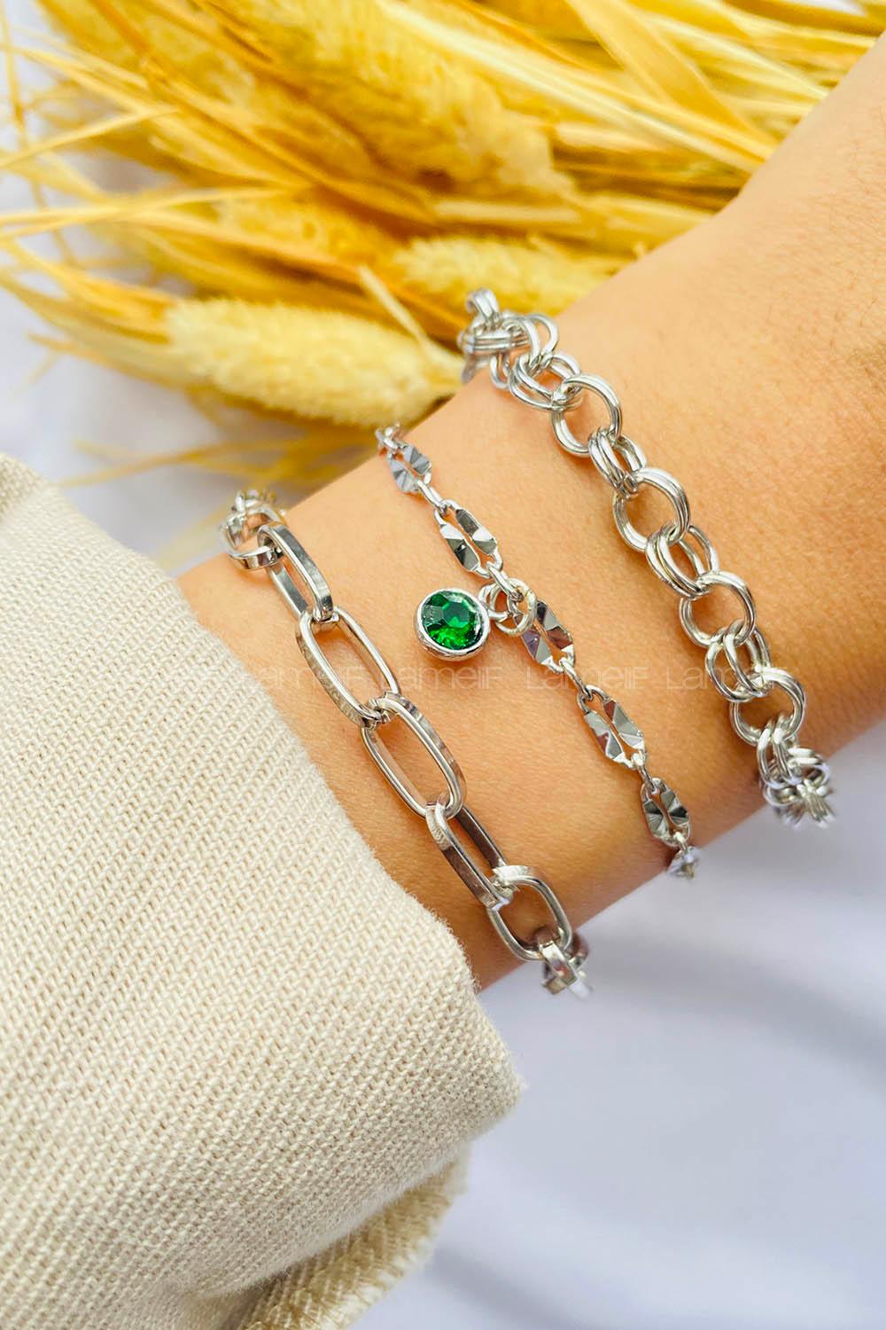 Silver-7 Belted Gold Straight Wristband