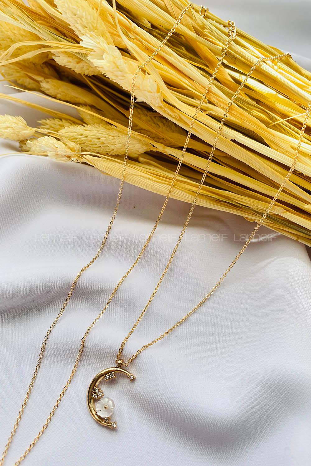 Gold-3 Gold Straight Necklace