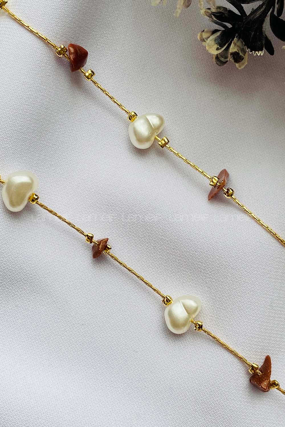 Brown Belted Gold Straight Wristband