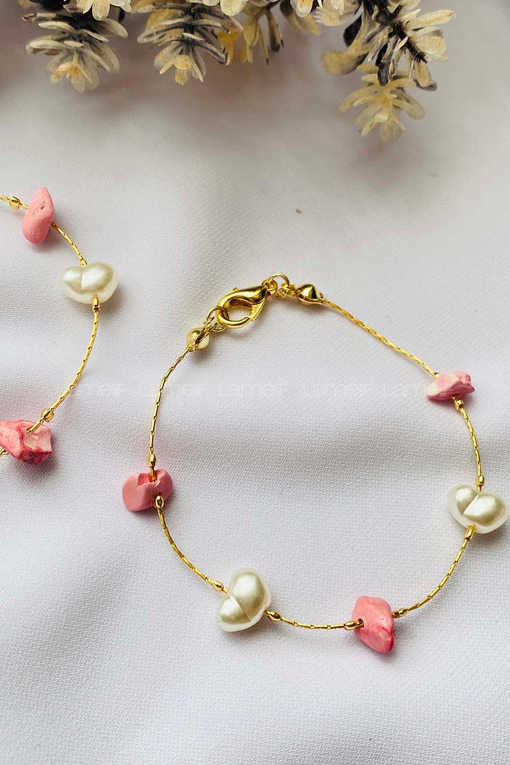 Pink Belted Gold Straight Wristband