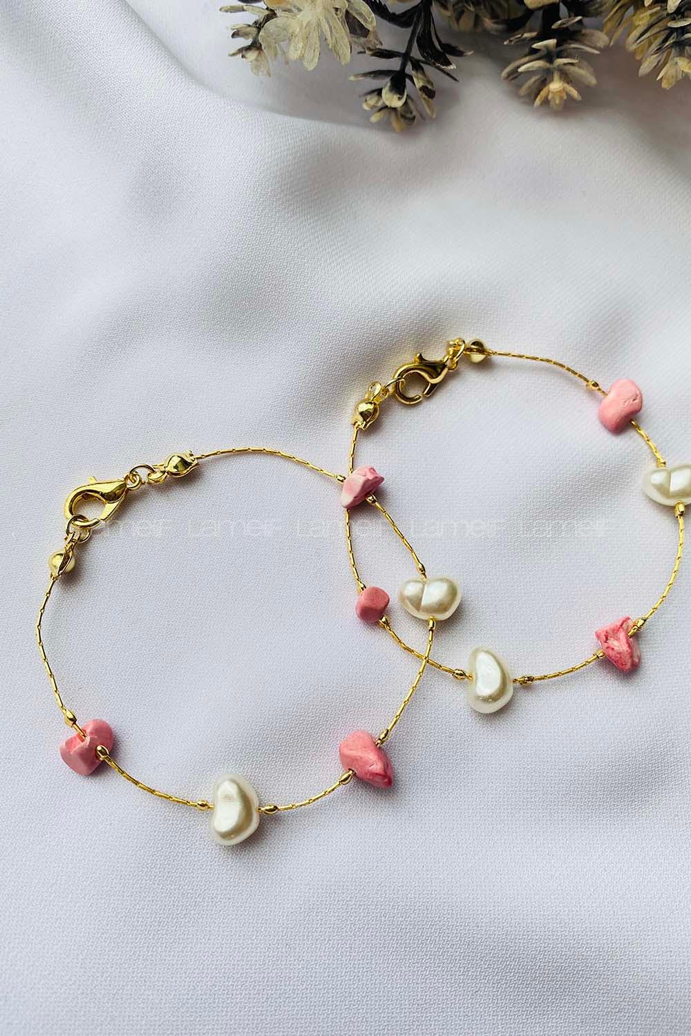 Pink Belted Gold Straight Wristband