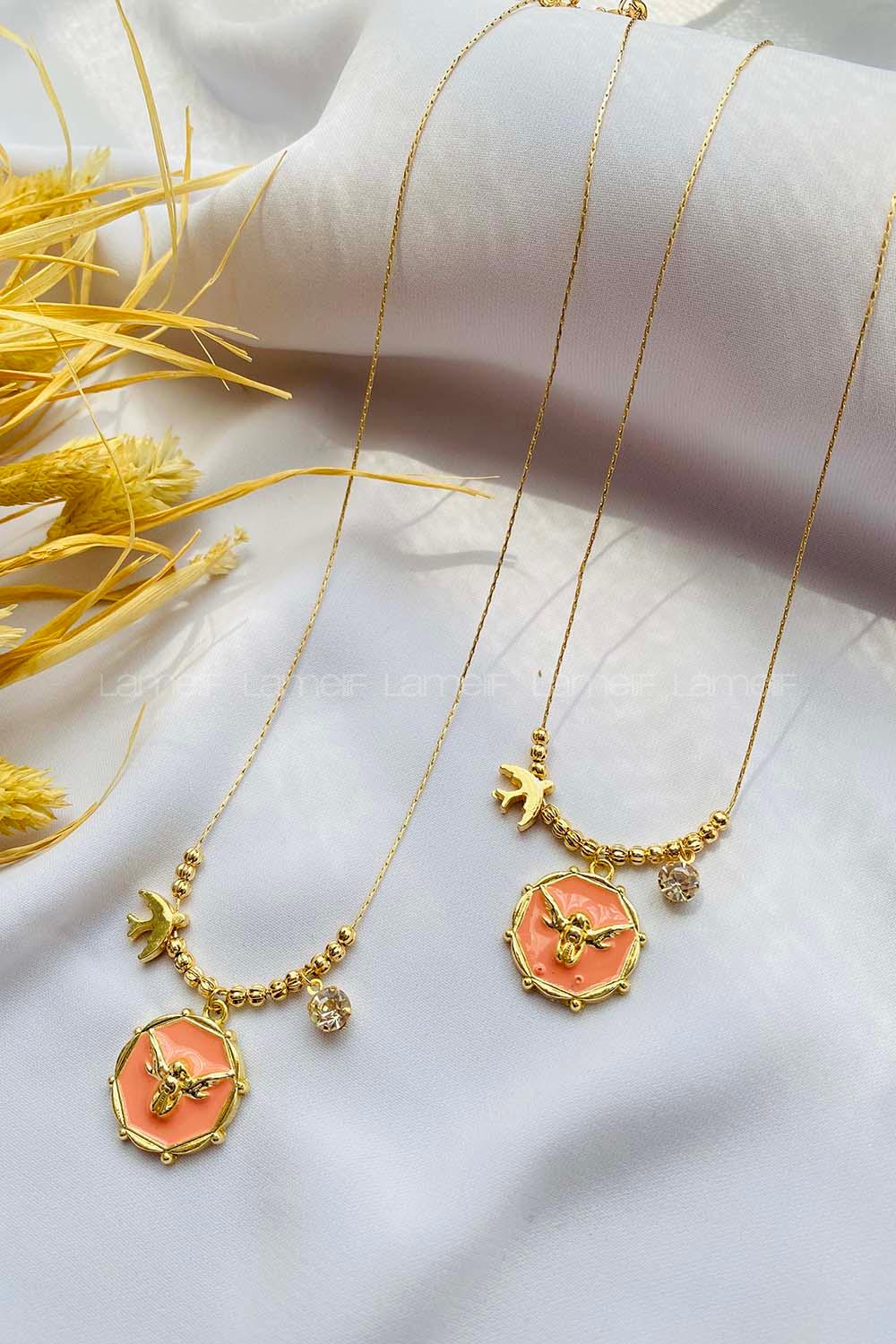 Powder Gold Straight Necklace