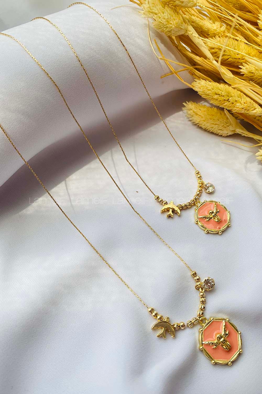 Powder Gold Straight Necklace