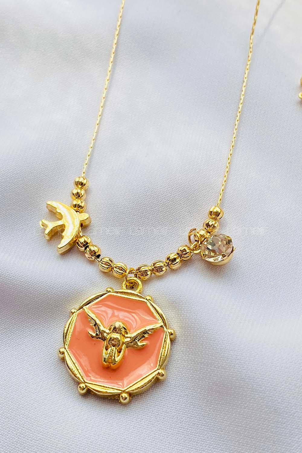 Powder Gold Straight Necklace