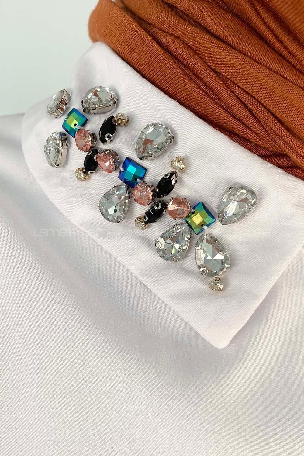 White Shirt Collar Cotton Unprinted Dresess