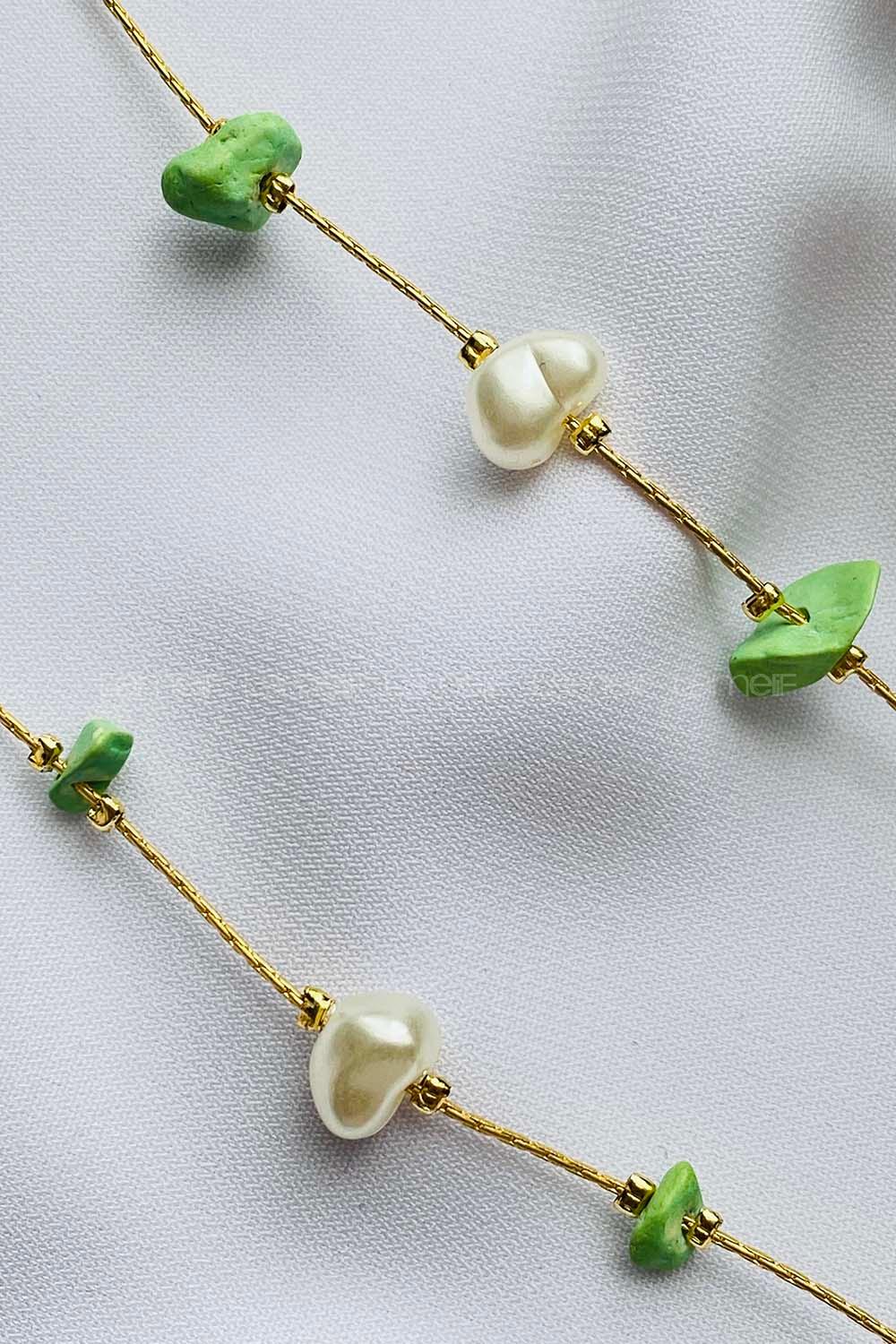 Green Belted Gold Straight Wristband