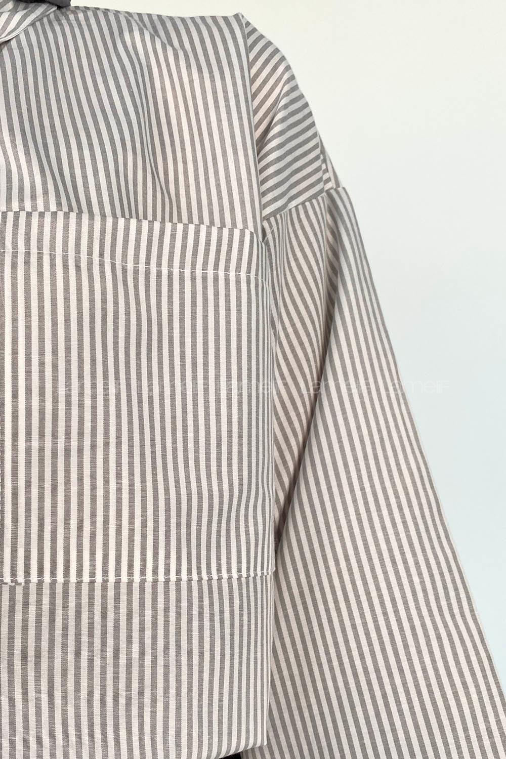 Gray Shirt Collar Half Arm Arm Viscose Fabric Printed Shirt