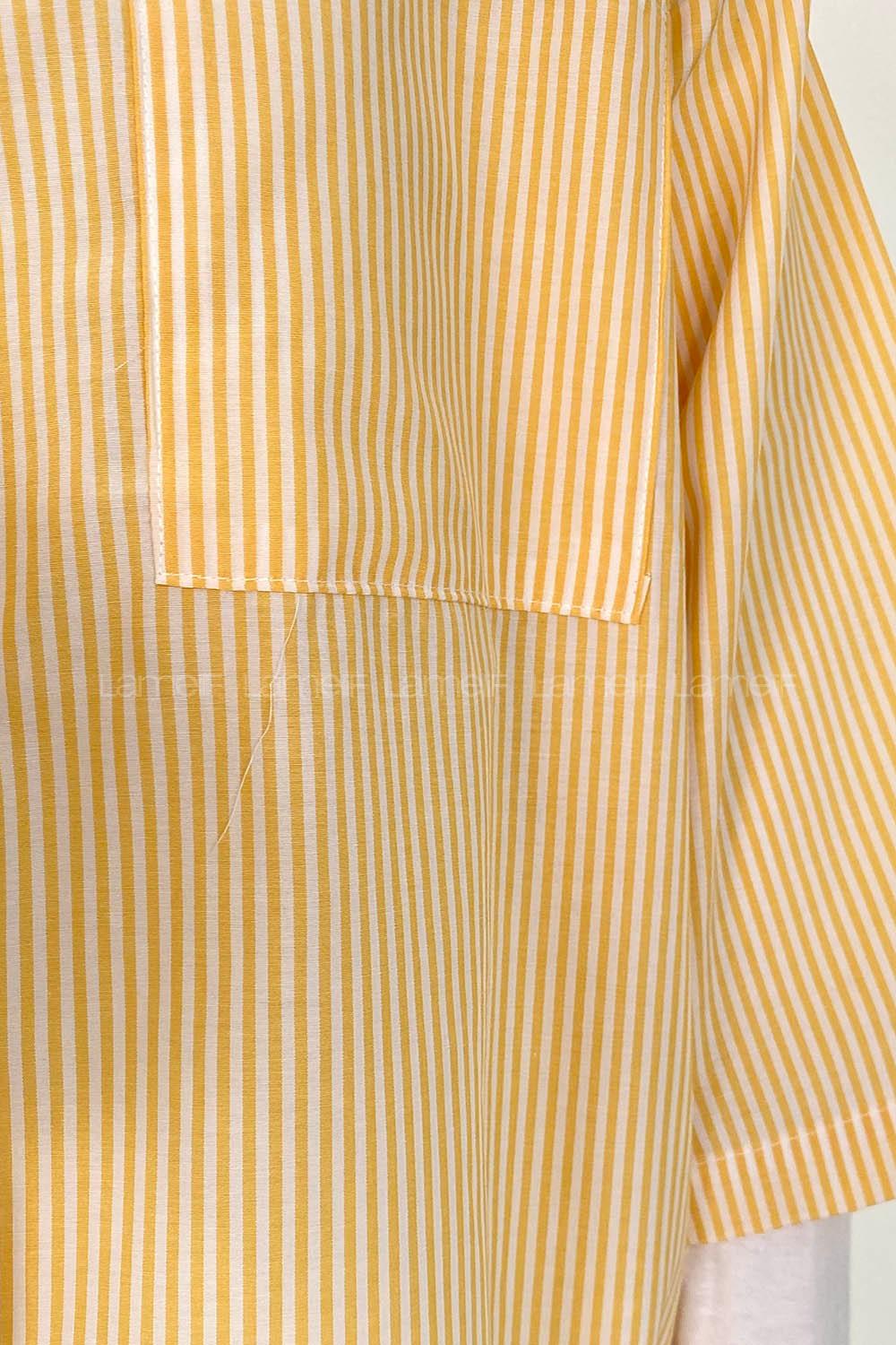 Yellow Shirt Collar Half Arm Arm Viscose Fabric Printed Shirt